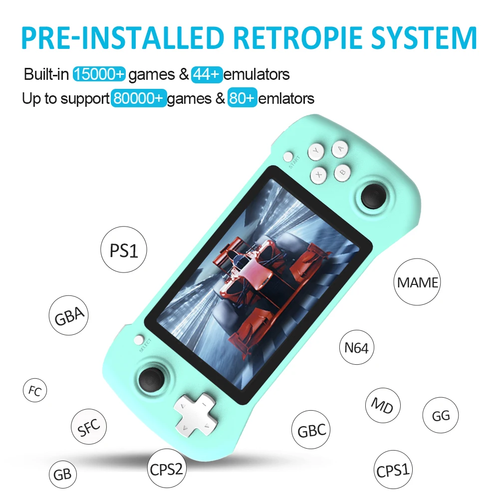GP430 Ретро портативная игровая консоль 4 3 &quotRaspberry Pi CM3 Retropie OS HDMI Out Online TV с 15000 +