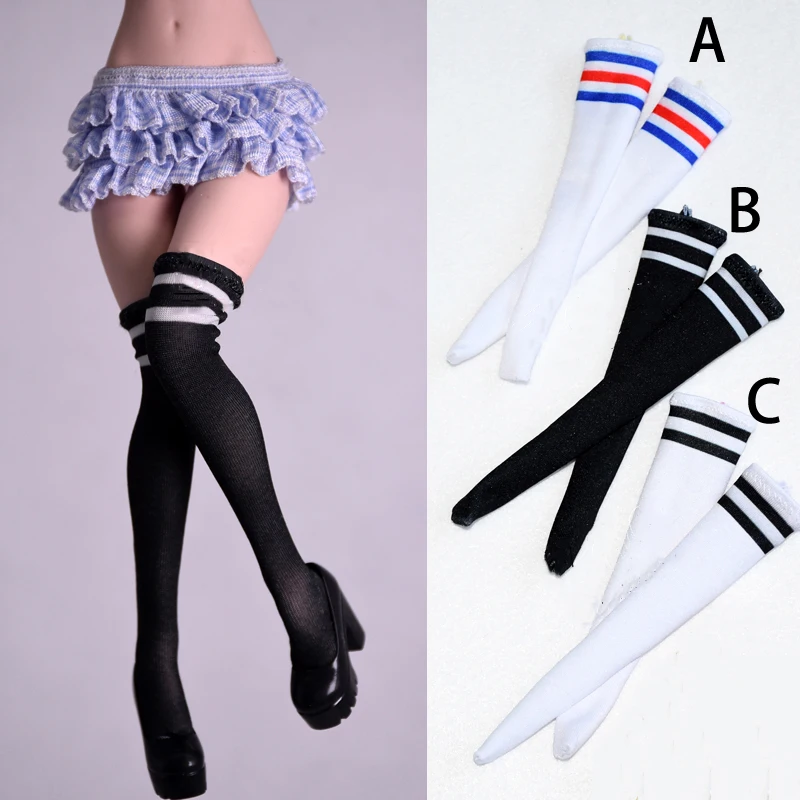 1/6 Scale Soldier Socks Middle Stockings Clothes Model for 12" Female Figure Toy 