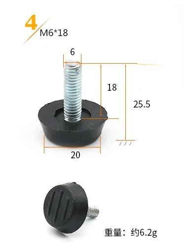 8pc/lot Furniture Adjustable Bolt Chair Feet level Floor Protector leg Pad Base M8 M6 Sofa Cabinet Table Mute damping anti-skid 4