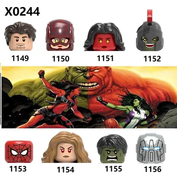

Stickers Building Blocks Heroes Red She- Scaelet Witch Whiplash Captain America Figures For Children Toys X0244