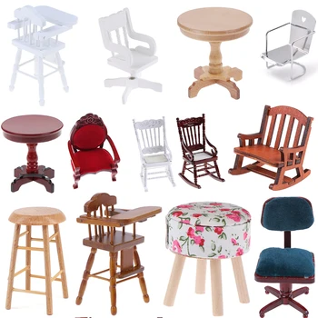 

Simulation Small Sofa Stool Chair Furniture Model Toys for Doll House Decoration 1:12 Dollhouse Miniature Accessories