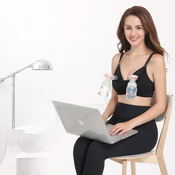 

Nursing Bra Hands Free Breast Feeding Pump Pumping Breastpump Maternity Nursing Bra Size S-XL