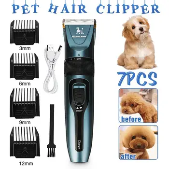 

Professional USB Dog Hair Clippers Trimmer Electric Pet Grooming Tool Rechargeable Cat Shaver Hair Cutter Dog Haircut Machine