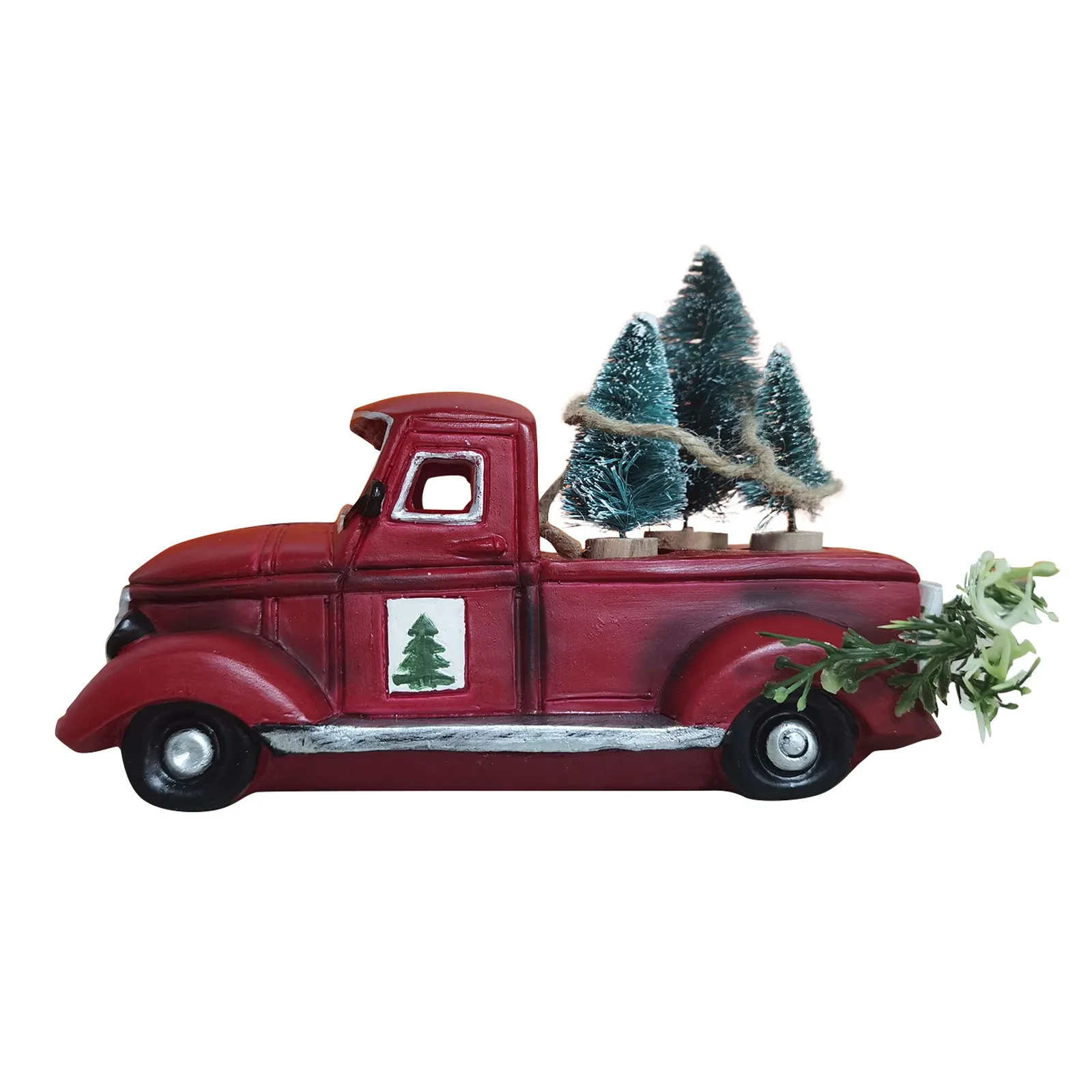 stile vintage con letto stile industriale circa 45,7 cm giftland Camion per pickup rustico in metallo rosso con albero di Natale decorazione retrò chic 