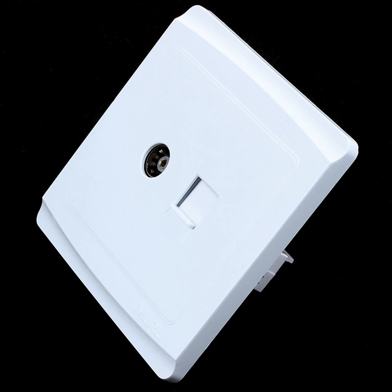 Пластинчатый настенный компьютерный кабель PAL tv Jack RJ45 Jack пластиковый винт белый