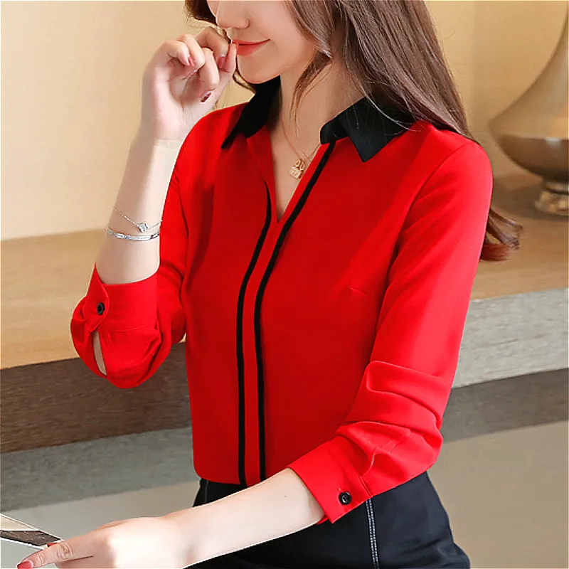  Blusas mujer de moda 2019 womens tops and blouses ladies tops for women shirt long sleeve solid chi