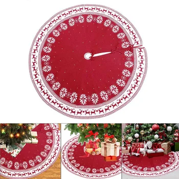 

Christmas Gift Knitted Snowflake Deer Tree Skirt Christmas Tree Apron Decoration for Christmas Decorations Holiday UD88