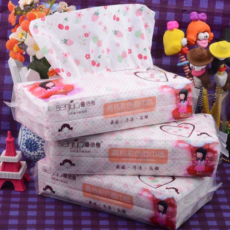 2 Pack Of Printing Paper Colored Facial Tissue 150 Household Paper Toilet Napkin Car