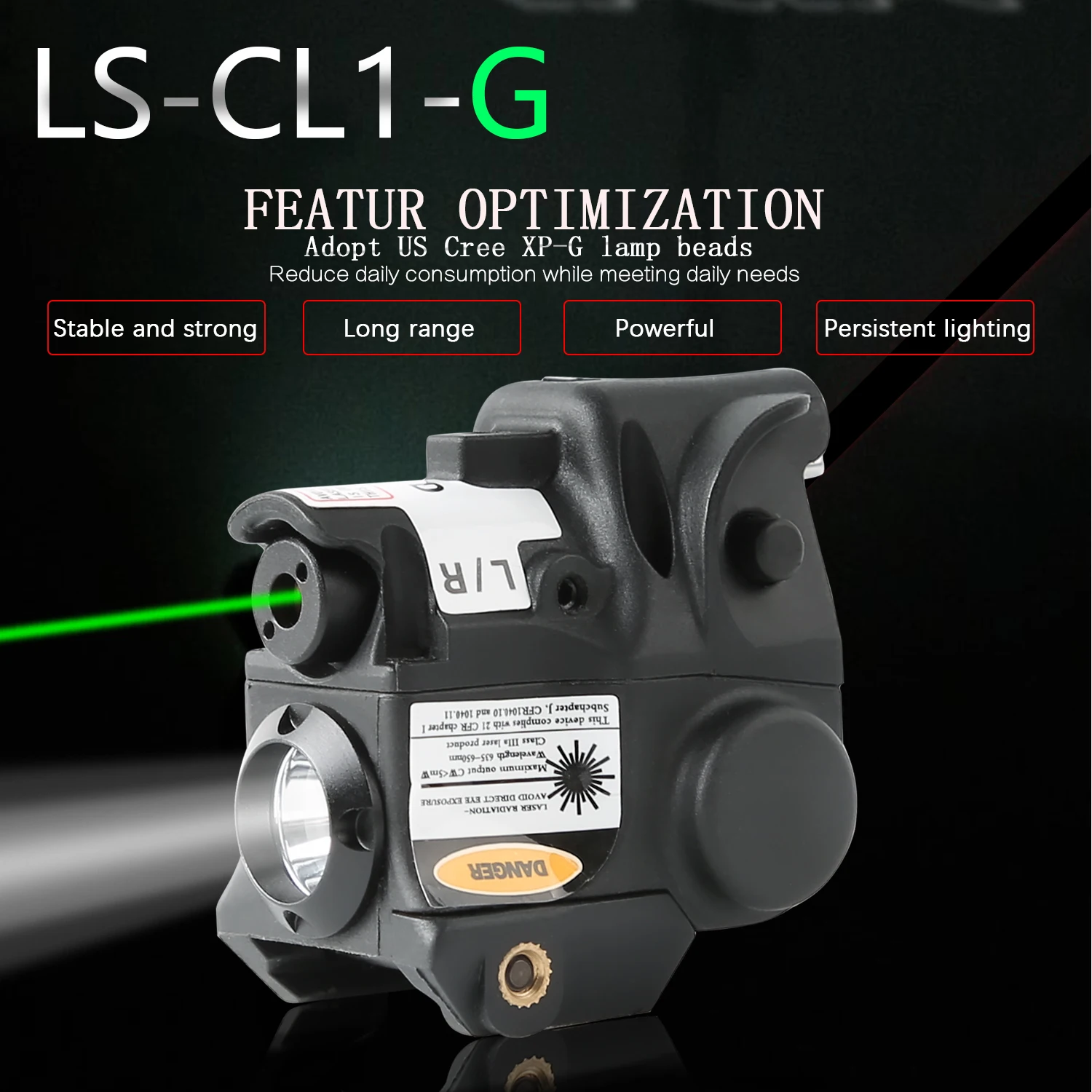 LS-CL1-G зеленый лазерный прицел светильник тактический светодиодный вспышка светильник мини-20 мм с креплением для охоты Keymod рейку оружие светильник плоть светильник