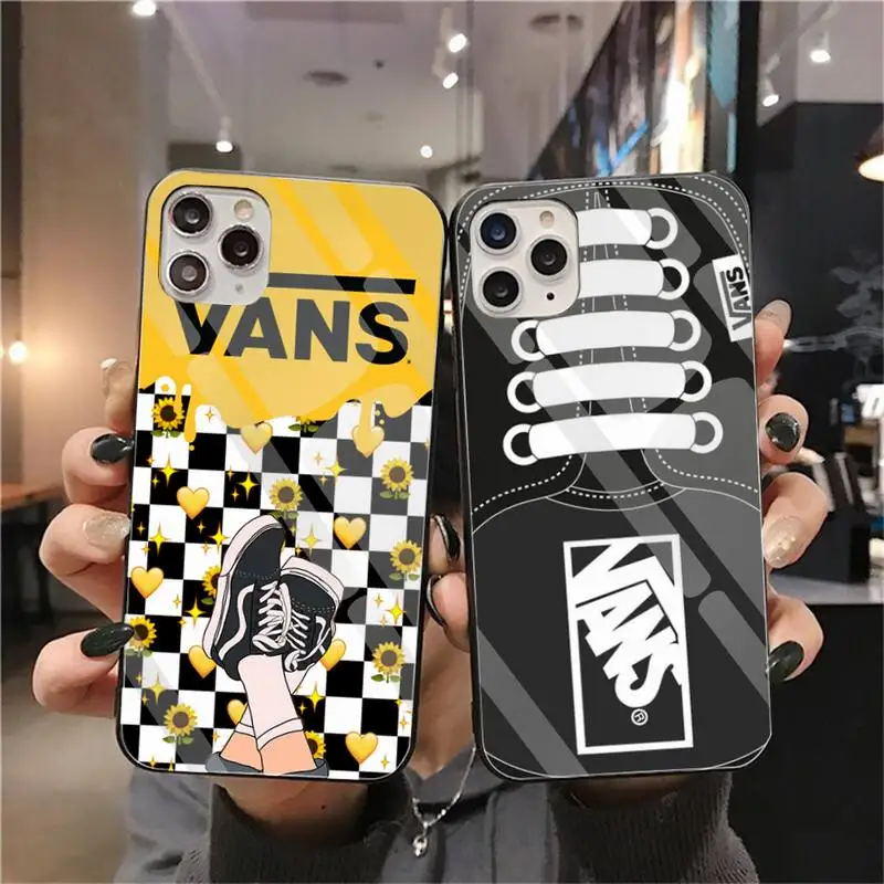 

Luxury design VANS OFF THE WALL Phone Case Tempered Glass For iPhone 12 pro max mini 11 Pro XR XS MAX 8 X 7 6S 6 Plus SE 2020
