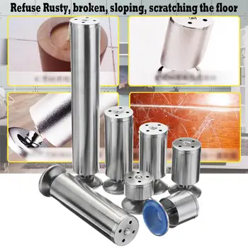 

4pcs Stainless Steel Table Chair Furniture Feet Leg Pads Tile Floor Protectors Sofa Beds Cupboard Cabinets Furniture Stand