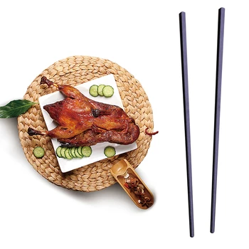 

Chinese Stylish Alloy Chopsticks Healthy Light Weight reusable Chinese Chopsticks Metal Non-slip Design Tableware Kitchen Tool