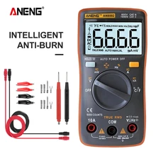 ANENG AN8002 Digital Multimeter 6000 counts Backlight AC/DC Ammeter Voltmeter Ohm Alligator clip jumper wire test lead ANENG AN8002 Digital Multimeter 6000 counts Backlight AC/DC Ammeter Voltmeter Ohm Alligator clip jumper wire test lead