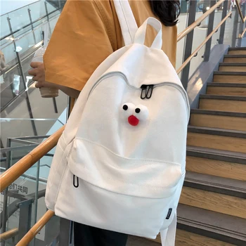 

Women Canvas Backpack Female Large Capacity Travel Bag Student School Bag for Teenager Girls Boys Shoulder Bags Ladies Mochila