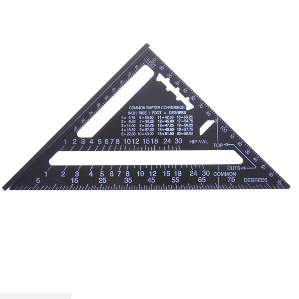 

7inch Aluminum Alloy Metric Triangle Ruler Suit For Woodworking Tools Speed Square Angle Protractor Measuring Tool