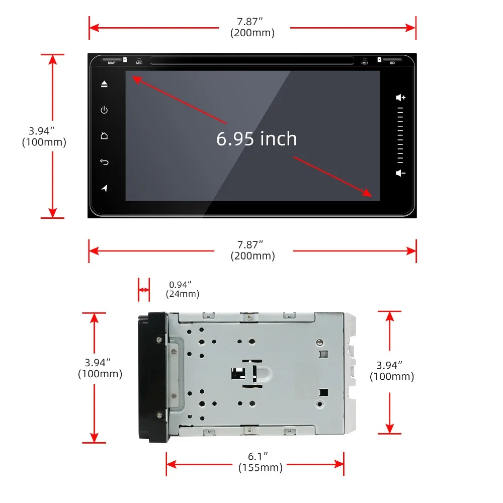 Bosion 2Din Android 9,0 автомобильный dvd-плеер для Toyota Corolla 2 Din универсальный автомобильный Радио gps навигация Bluetooth Wifi стерео PX6