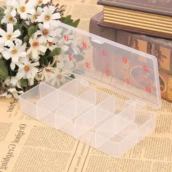 

10 Grids Adjustable Transparent Plastic Storage Box for Small Component Jewelry Tool Box Bead Pills Organizer Nail Art Tip Cases