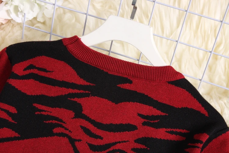 ALPHALMODA высококачественный Женский свитер с вышитым тигровым узором, женские зимние модные джемперы