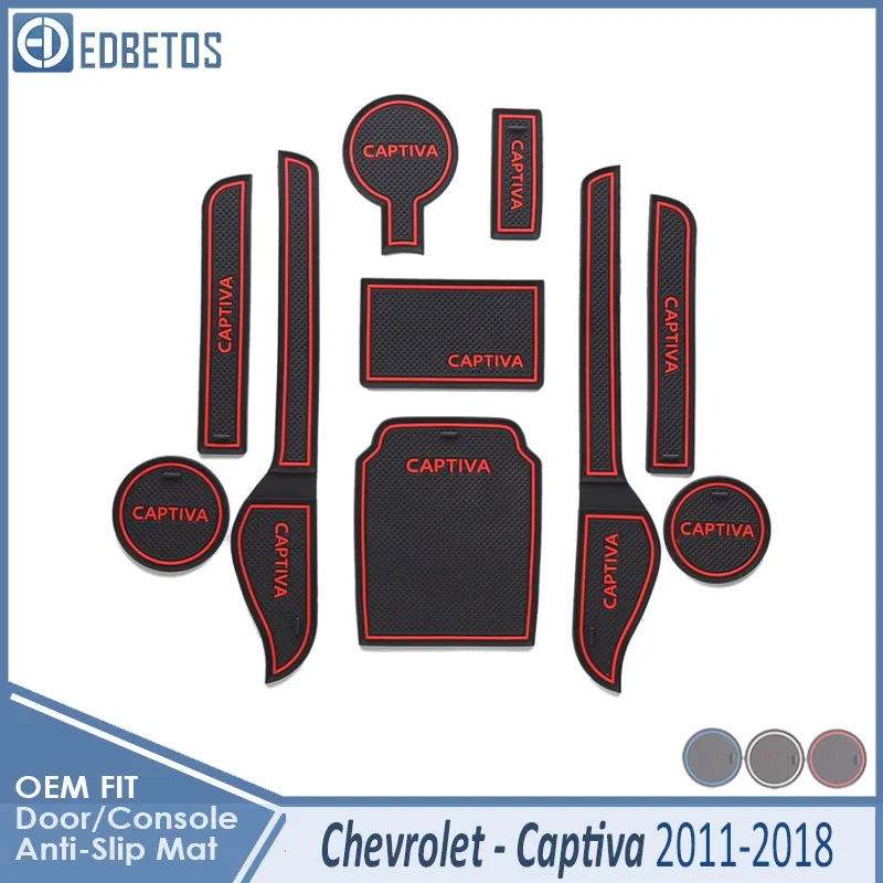 Грязный коврик для Chevrolet Captiva 2011 2012 Holden Chevy аксессуары Captiva двери паз ворота Слот - Название цвета: Captiva 11-18 Red
