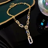 Korean Style Metal Chain Around the Neck Design Personality Hip Hop Clavicle Chain Fashion Exaggeration