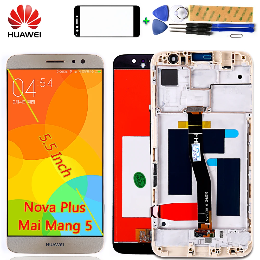 

For Huawei Nova Plus 5.5 inch Touch Screen TD-LTE MLA-L01 MLA-L11 LCD Display 1920*1080 Digitizer Assembly Frame +Free Tools