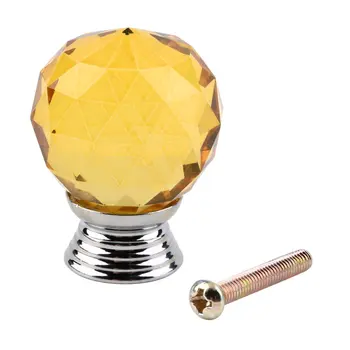 High quality 30mm Diamond Shape Crystal Glass Cabinet Knob Cupboard Drawer Pull Handle Home Furniture Hardware Kitchen
