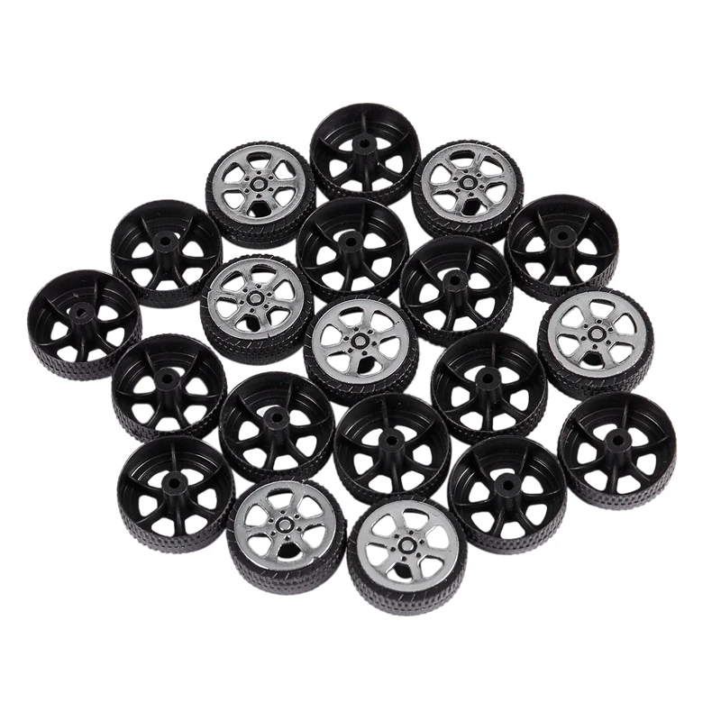 Plastic Roll 2mm Dia Shaft Car Truck Model Toys Wheel 20mmx6mm 20Pcs | Автомобили и мотоциклы