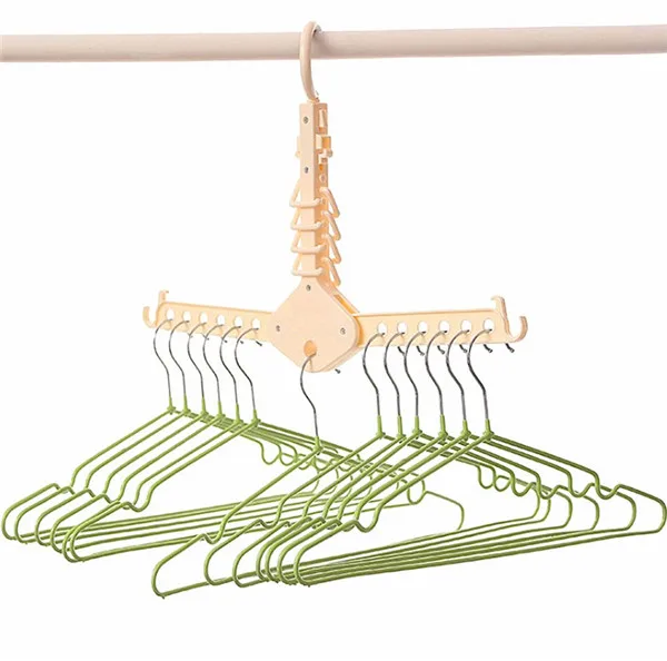 

Hanger magic drying rack Multi-function double hanger pants rack Non-slip thick folding multi-layer clothing bracket