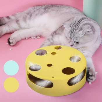 

Maze Turntable Funny Cat Toy Electronic Interactive Rotating Feather Stimulate Hunting Safe Low Noise Kitten Instincts Game Box
