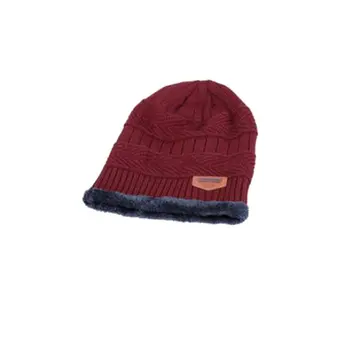 

Men's Hat Knit Wool Hat Winter Plus Velvet Warm Cover Men's Outdoor Cap Warm Fashion Men's Winter Plush Hat Knitted Beanies