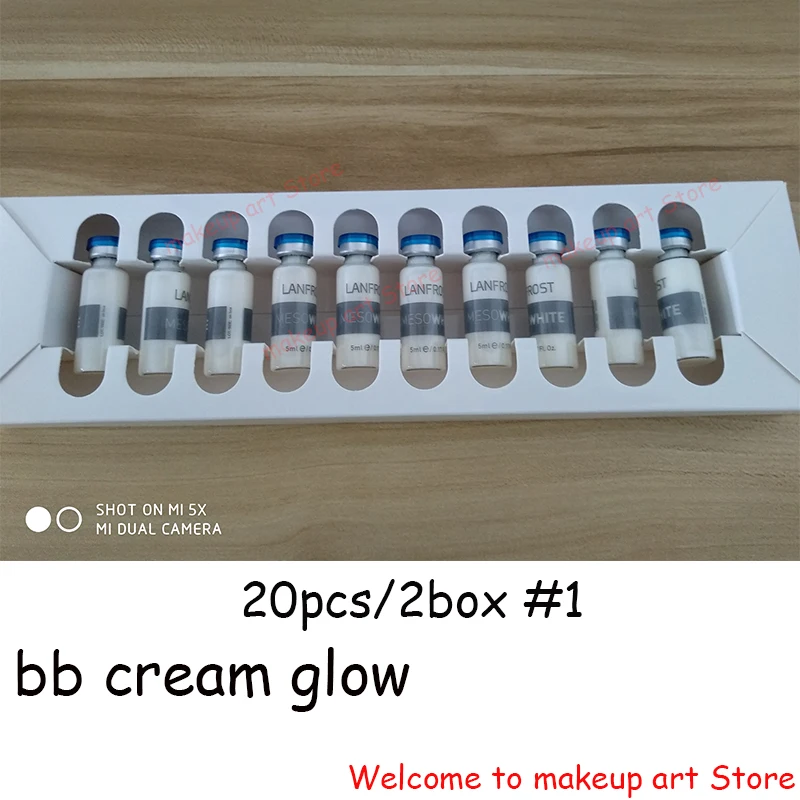 20pcs color1 5 мл, новинка, BB крем, светящийся, BB сыворотка, ампула, стартовый набор, мезовит, bb Сыворотка для осветления кожи, против черных точек, сужает поры - Цвет: 20pcs color1