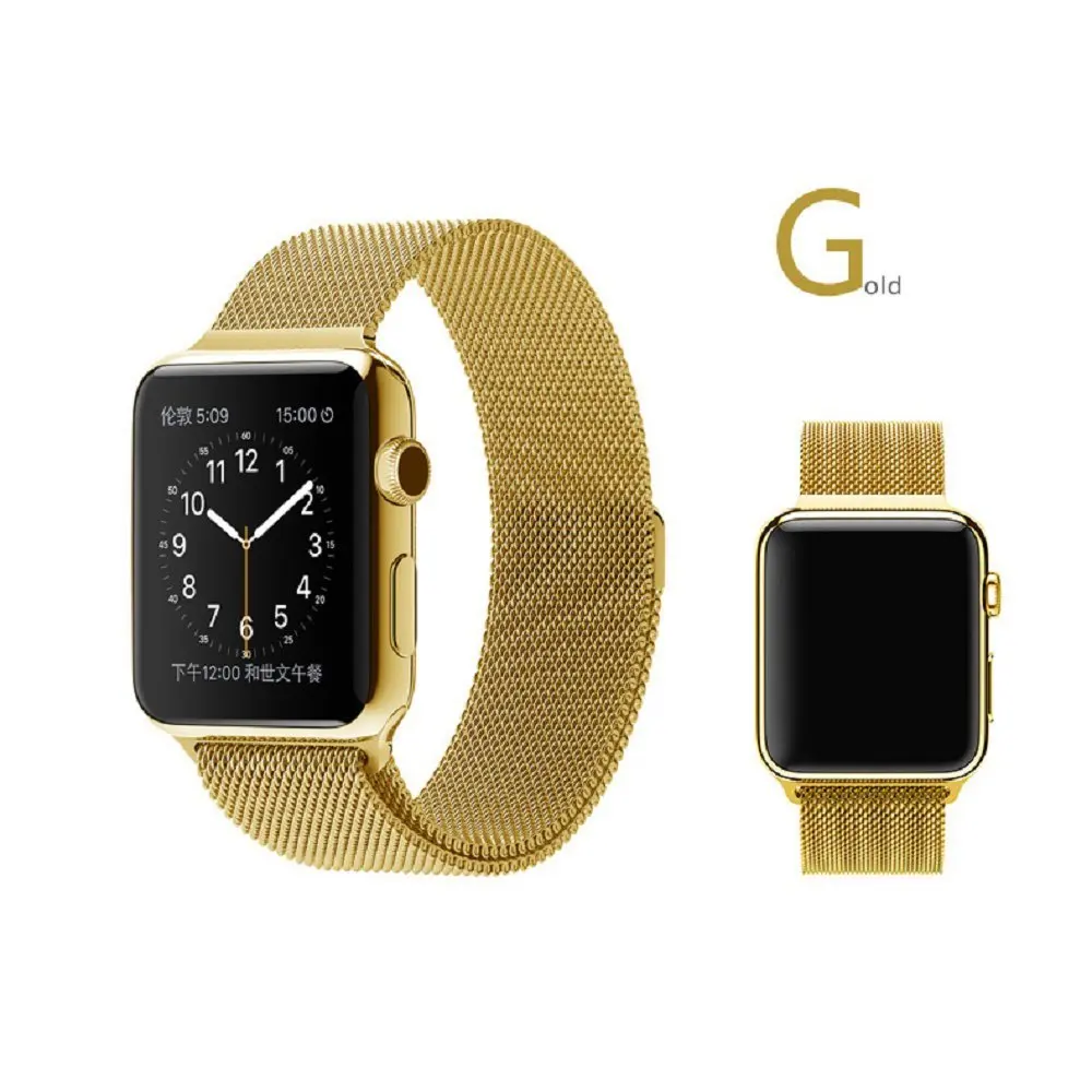 

2019 Fashion Bands For Apple Milanese stainless steel magnetic adsorption strap For Apple watch 38/42mm wristwatch replce bands