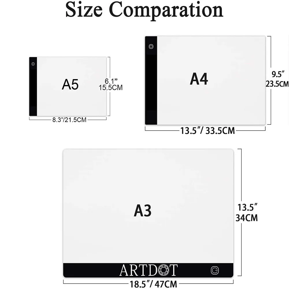 Stenciling A4//A5 Designing WISREMT LED Light Box A4 LED Tracing Drawing Board for Diamond Painting Embossing