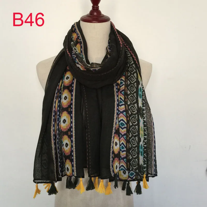 Женский Длинный хлопковый хиджаб с бахромой и цветочным принтом|designer scarf women|fashion