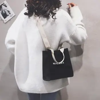 

New 2020 famale Casual canvas girl letter women tote College style handbag bag handbags shoulder candy bags for women