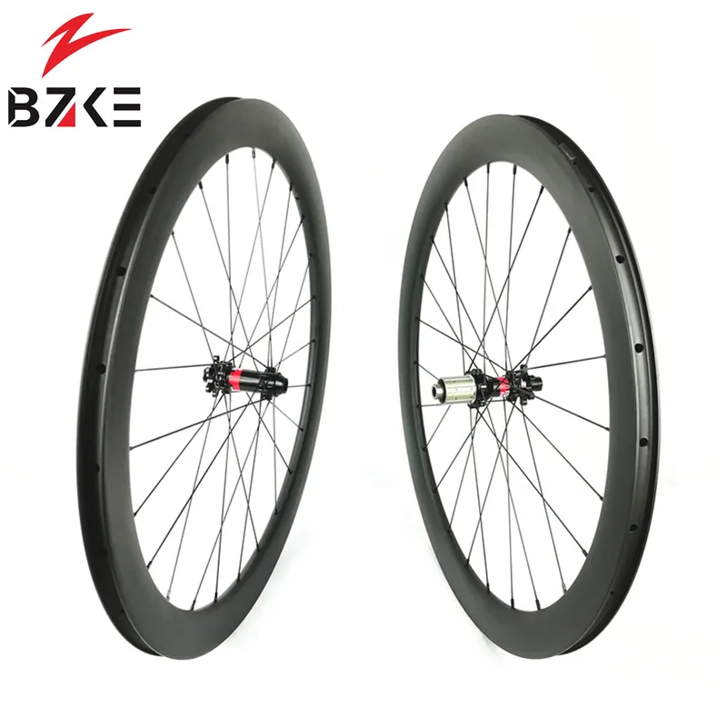 BZKE Углеродные колеса для дорожного велосипеда супер легкий вес 700C колеса для дорожного велосипеда дисковый тормоз 38 или 50 мм Глубокий 25 мм ширина втулки Novatec