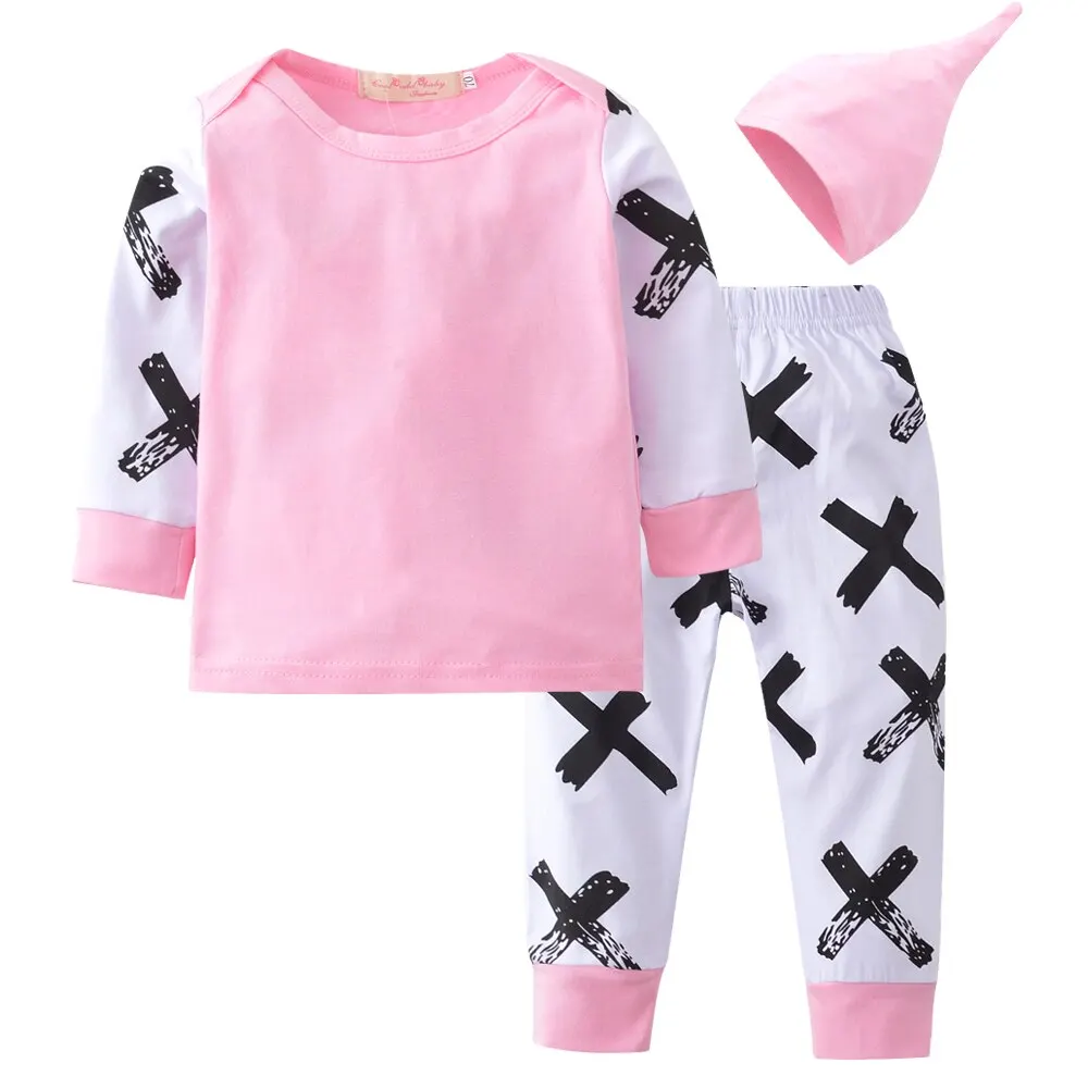 Winter Girl Outfits,Fineser 3Pcs Newborn Baby Girls Long Sleeves Heart Print Romper+Striped Pants+Headband Outfits Sets
