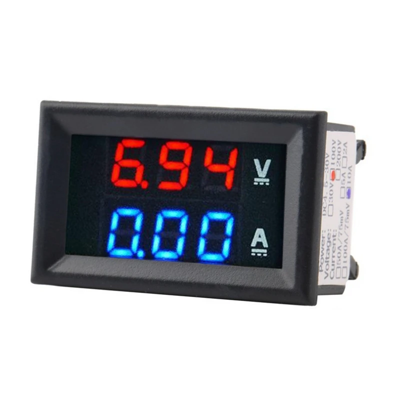 3pcs LED Digital DC 0-100V 10A Voltage Amp Volt Meter Panel Dual Voltmeter Ammeter Tester