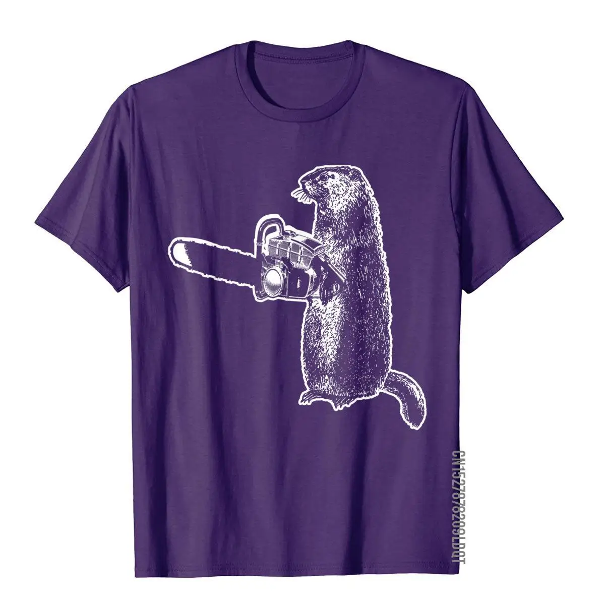 Funny Shirt Woodchuck Groundhog Day Could Chainsaw Wood Tee__B6428purple