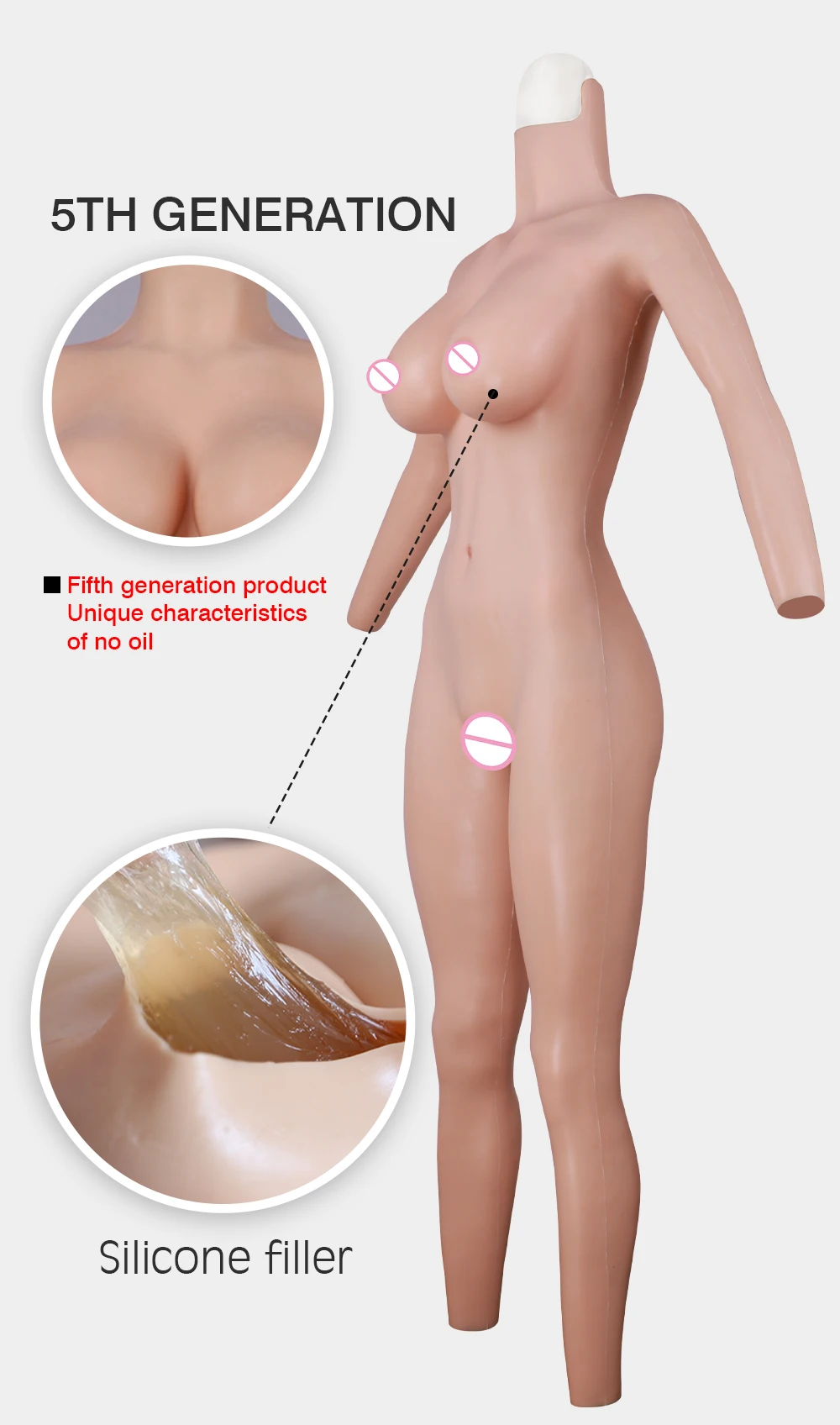 Eyung Realistic Full Body Silicone Bodysuit Crossdresser Drag Queen Costume Silicone Breast Forms Fake Boobs Zentai Suit (6)