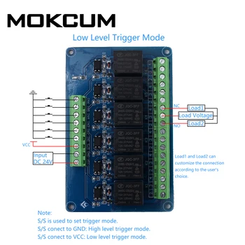 

DC 24V 6-Channel Relay Module 6Bit High/Low Level Trigger Optocoupler Isolator PLC Signal Converter with DIN Rail