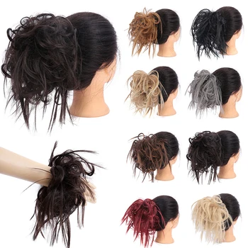 

MUMUPI Synthetic Chignon Hair Bun Straight Donut Chignon Elastic Messy Scrunchies Wrap for Ponytail Hair Extension for Women