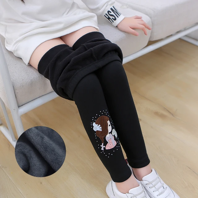 New Winter Girls Plus Velvet Thickening Leggings Girl Stretch