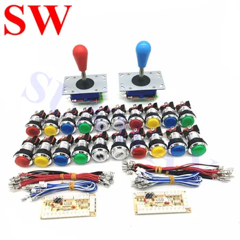

Zero Delay Arcade DIY kit Arcade parts Bundles 2* ZIPPY Joystick 2* 32mm Chrome Push Button 2* USB to PC /Raspberry Pi Board
