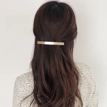  2020 Korean New Simple Gold Color Metal Strip Long Barrettes Hair Clips Vintage Hairpins 
