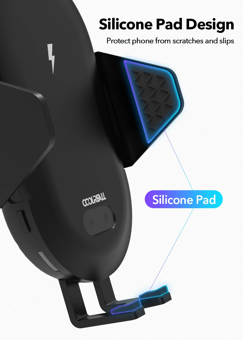 Coolreall 15 Вт автомобильное крепление Беспроводное зарядное устройство для iphone 11 pro Xs Xr X Автомобильный держатель для телефона Быстрая зарядка для HUAWEI P30 samsung S10 S9