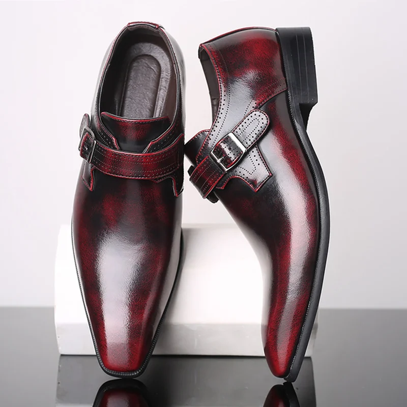 Мужская обувь размера плюс 45-48, модная обувь из pu искусственной кожи, Мужская износостойкая обувь для вождения Мужская Прочная резиновая обувь - Цвет: Red