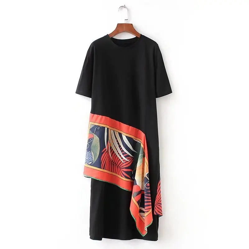 T-shirt Jurk O-hals Vrouwen Zomer Strand Casual Sexy Elegante Vintage Zwarte Jurk Streetwear