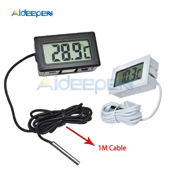 

Embedded Digital LCD Probe Fridge Freezer Thermometer Sensor Thermometer Thermograph For Aquarium Refrigerator Use 1M -50~110