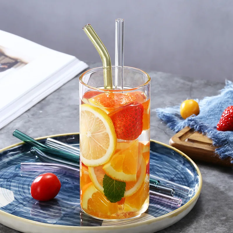 Eco-Friendly Multi-Color Glass Straws Set - Reusable and Healthy Drinking Straws